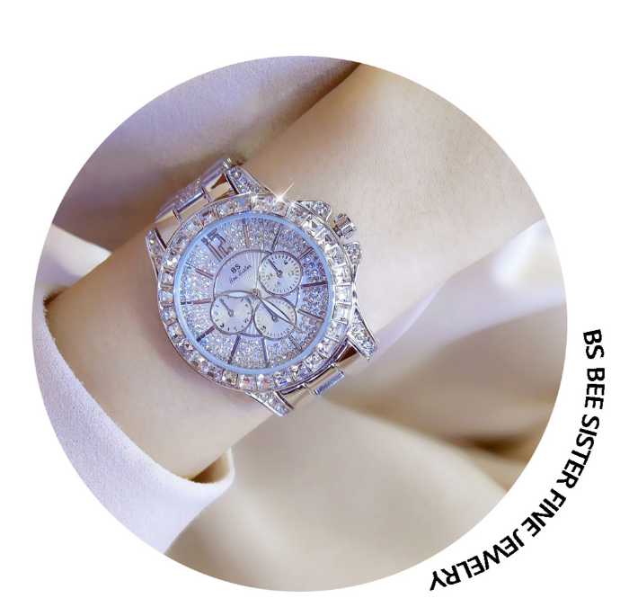

Wristwatches Singapore Movement Luxury Ladies Silver Brand Watch High Quatily Czech Diamond For Women Quartz Unique Female