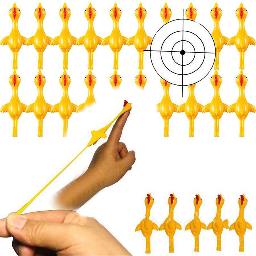 

2021 New Rubber Chicken Slingshot Sticky Funny Flick Chicken Mini Slingshot Chicken Flingers Game Rubber Animals Stretchy Flying Animals