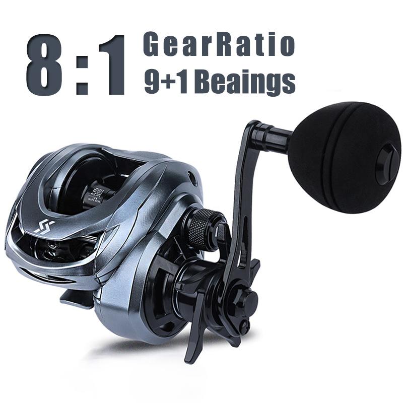 

Baitcasting Reels Sougayilang Single Handle Reel 9+1BB 8.0:1 High Speed Casting Centrifugal Brakes Power Fishing Pesca