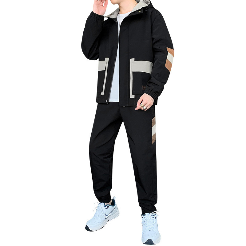 

2021 New Spring Autumn 2 Piece Set Mens Clothing Two Pieces Sweatshirt Tracksuit Men Sweatpants Sports Coat+pant Man Clothes Hxnj, White