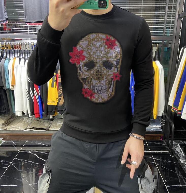 

New Pullover Hoodies Men Young Winter Hot Drill 2021 Hoody Warm Outer Wear High Quality Bbgv, Black
