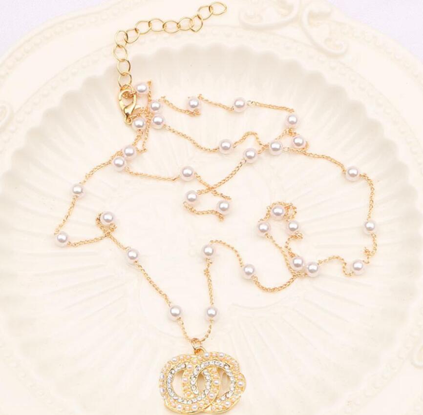 

Luxury Brand Designers High Quality 925 Silver Letters Pendant Necklaces Geometric Famous Crystal Rhinestone Long Necklace Wedding Party Jewerlry Accessories