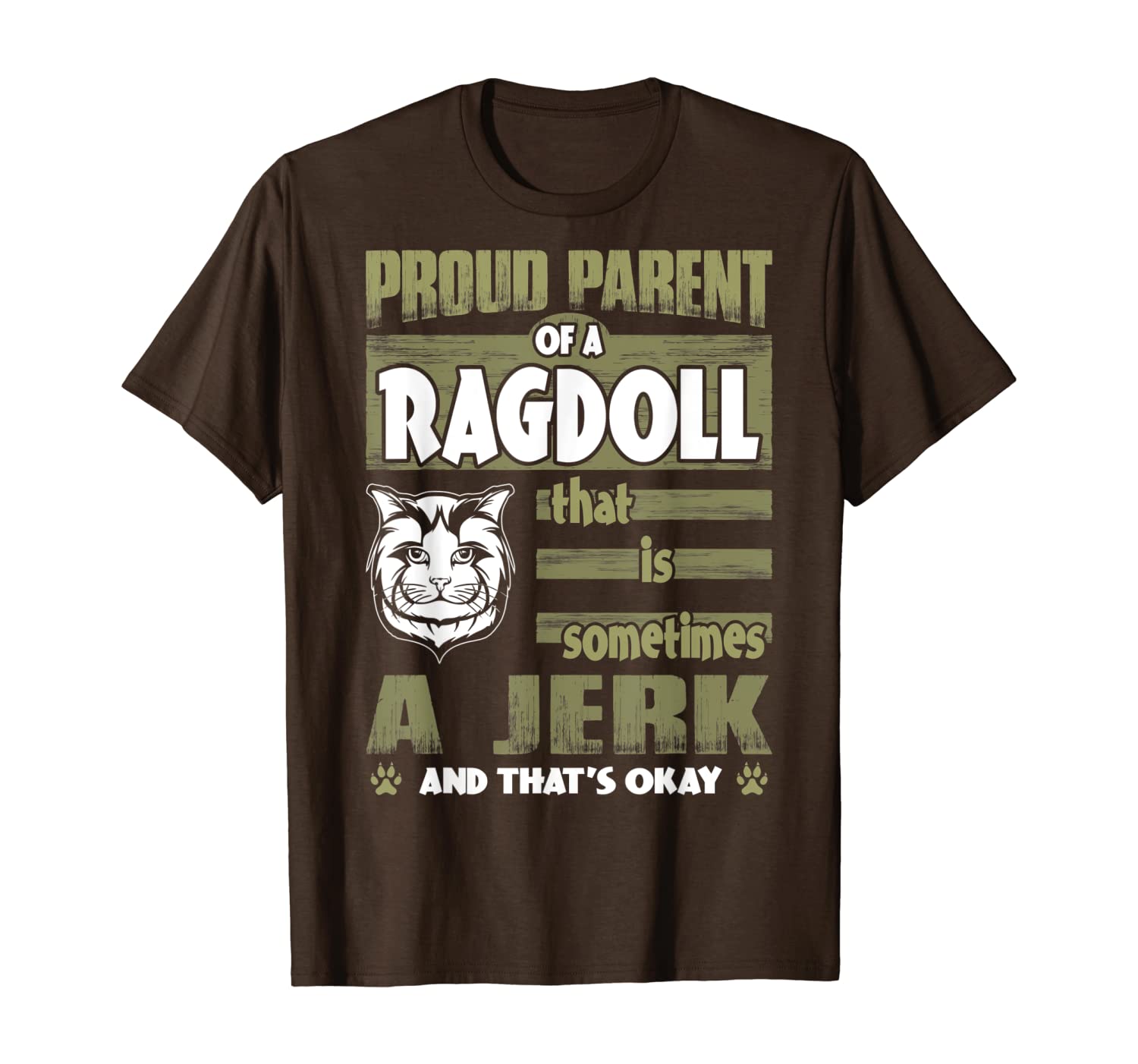 

proud parent of ragdoll sometimes jerk tshirt, White;black