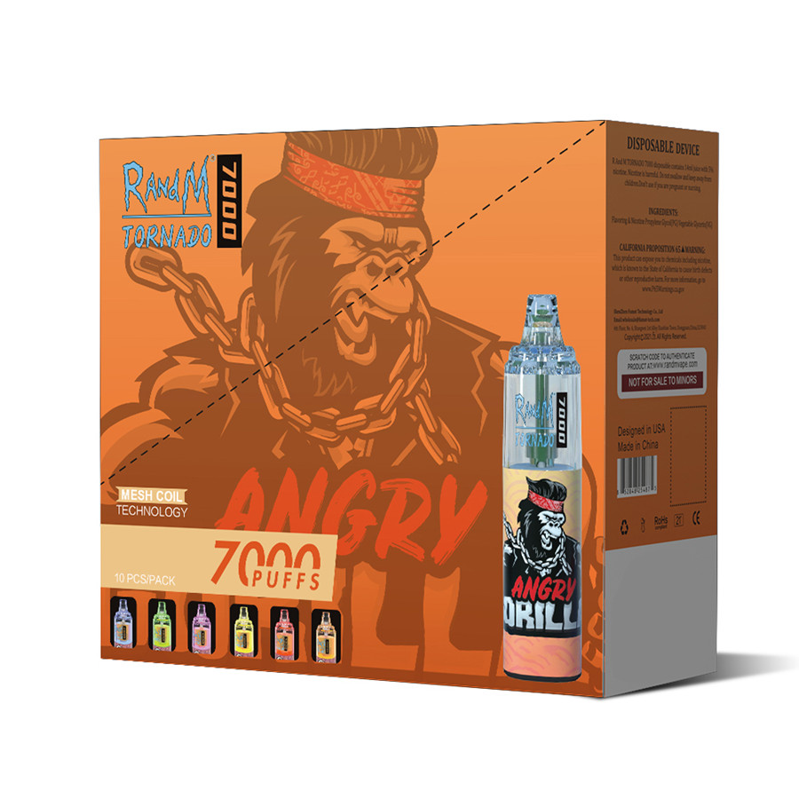 

Factory Price RandM Tornado 7000 puffs Disposable E cigarette RM Type-C rechargeable vapes