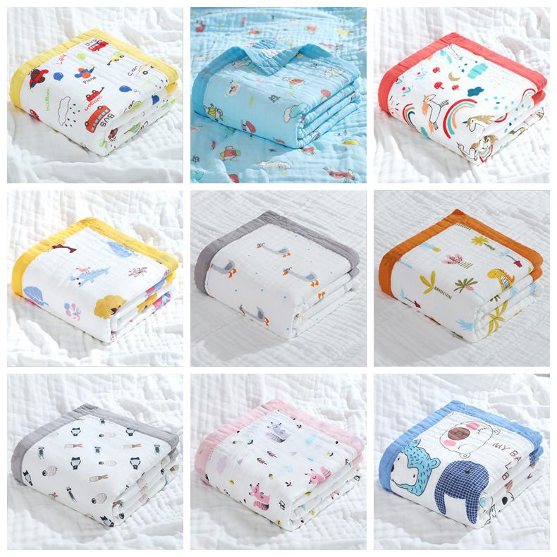 

Baby Bath Towel Printing cartoon Children Towelling Quilt Infant Cotton Blanket Animal Baby Swaddle Newborn Bathroom Towels Robes WMQ566