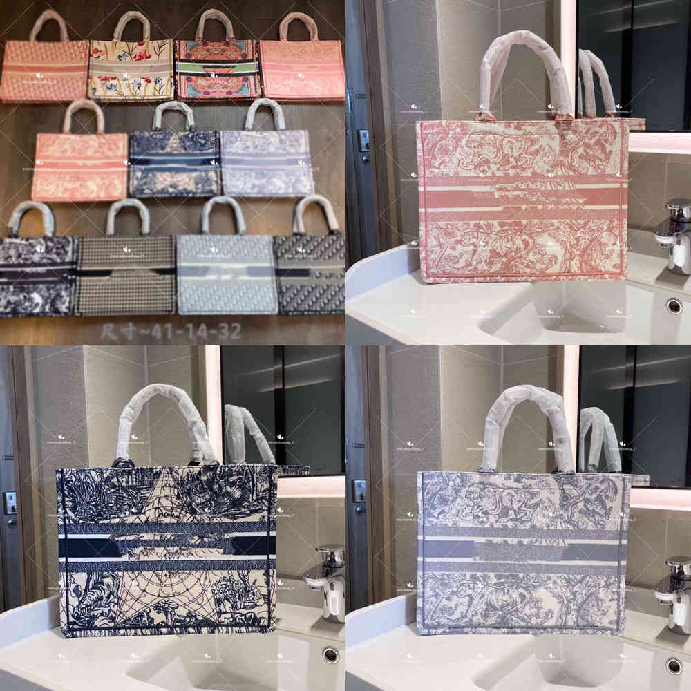 

Designer High quality ladies colour book tote bags handbag embroidered large volume travel canvas shopping bag