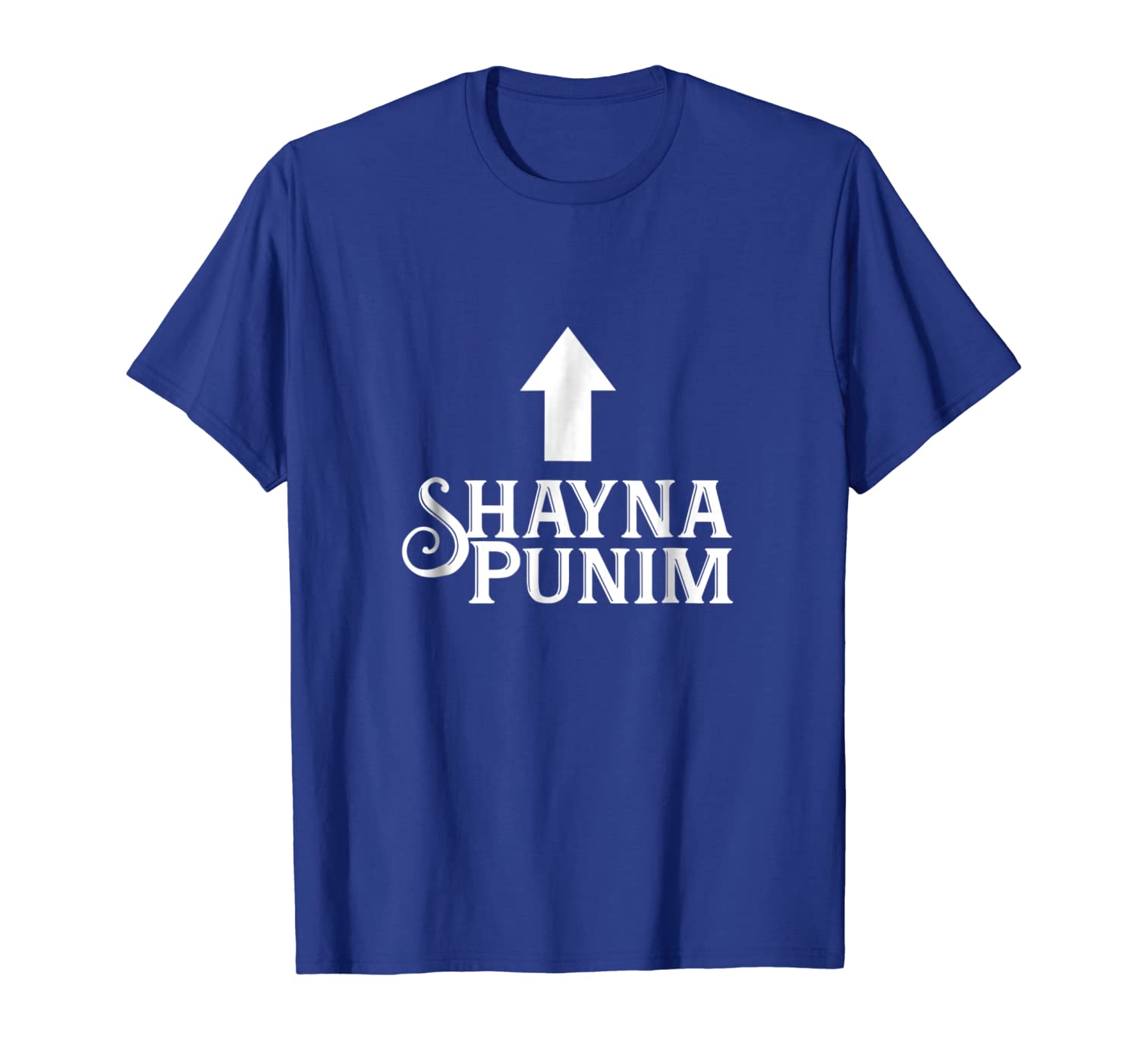 

shayna punim funny jewish t-shirt with arrow, White;black