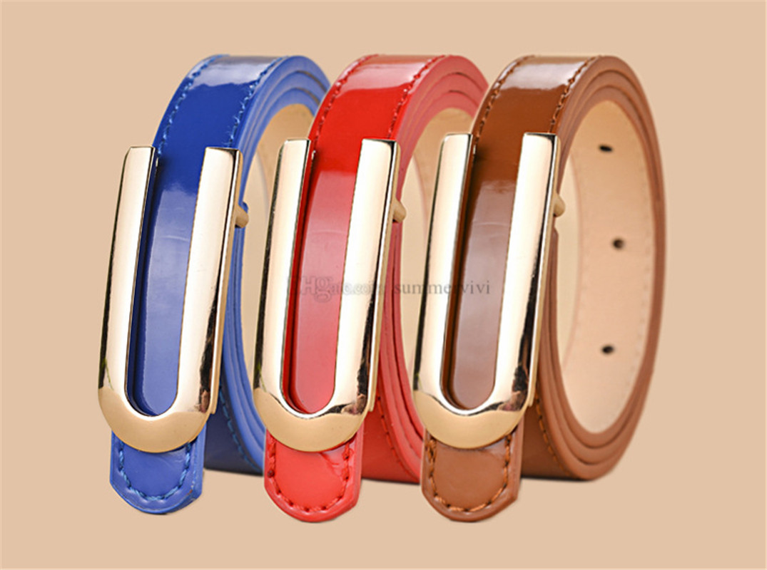 

Luxury Kids rectangle Smooth buckle belt children Patent Leather metal buckles belts Girls Pants Waistband Women all-match Waist Strap A7317, Red