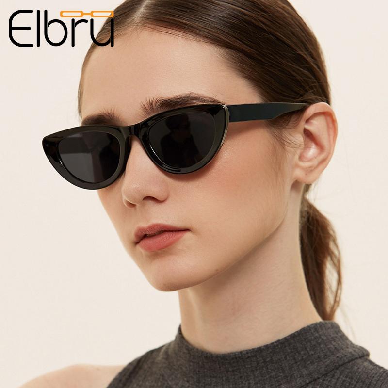 

Sunglasses Elbru Cat Eye Retro Female Women Rose Red Big Frame Glasses Luxury Eyeglass Fashion Anti-UV Eyewear UV400