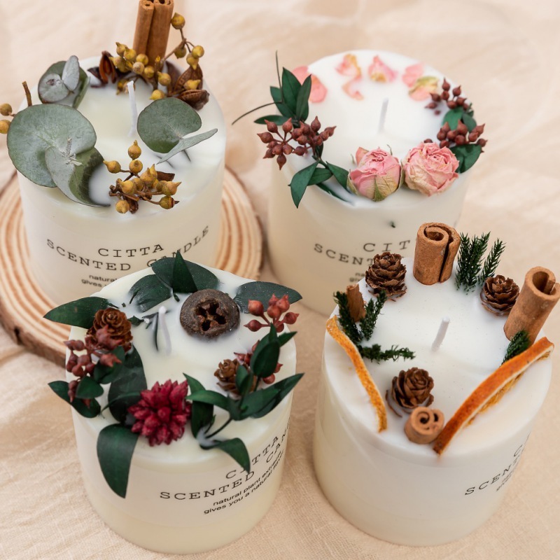 

Soy Wax Aromatherapy Candle Romantic Pillar Candle Christmas Decoration New Home Furnishing-single Orange General Candle Beeswax 210310
