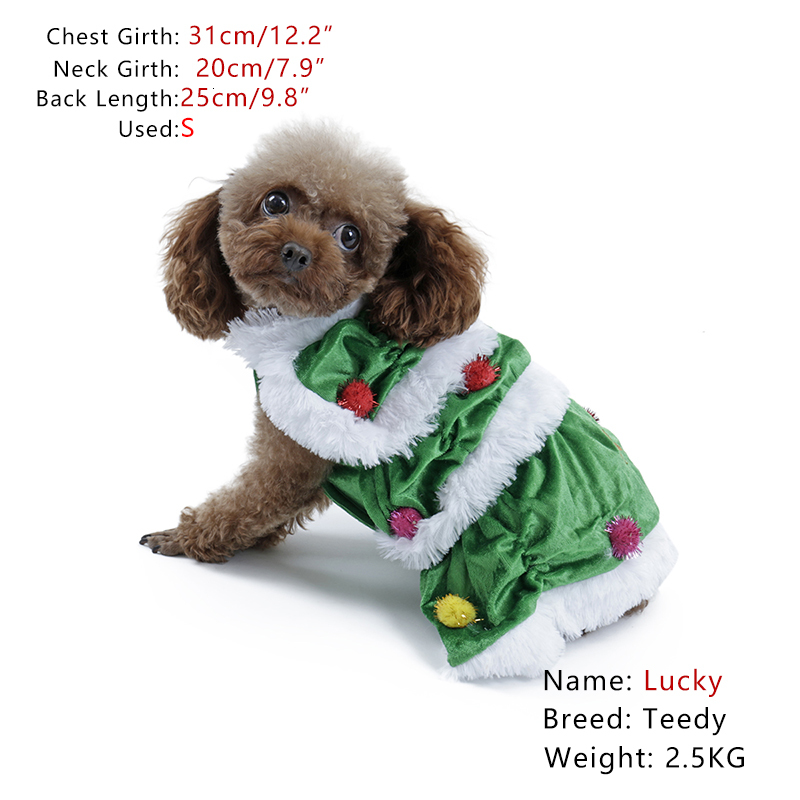 

2021 New Christmas Tree Costumes Pet Dog Clothes Pretty Cat Festivals Cosplay Winter Warn Apparels Sweater Jacket Etfz, Green.