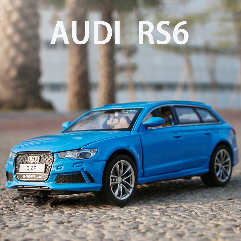 

New 132 Audi RS6 Station Wagon Car Model Alloy Car Die Cast Toy Car Model Pull Back Sound and light Childrens Toy Collectibles