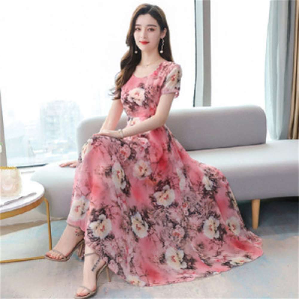 

Dress 2020 new summer middle aged female summer lotus dress elegant lady mother, Black;gray