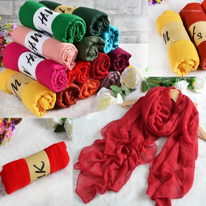 

180*80 CM Fashion 2021 Designer Brand Scarf Women Winter Cotton & Linen Blended Solid Echarpes Foulards Femme Scarves 996331