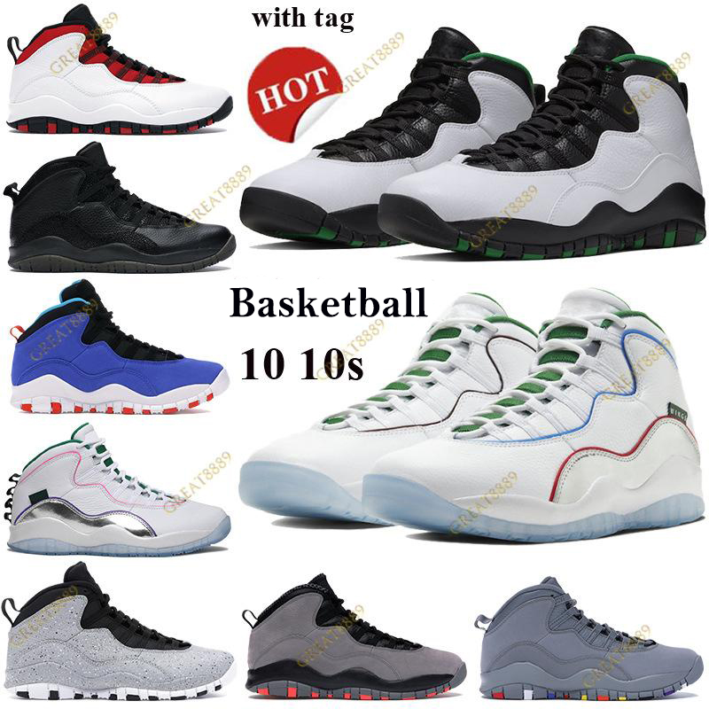 

New 10 10s Basketball Shoes Seattle Wings Powder Men Women athletic Sneaker Chicago Drake OVO black Class of 2006 classic Trainers Tag, Og box