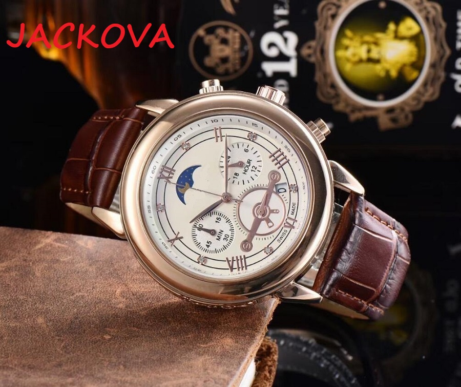 

mens womens stopwatches Automatic movement 41mm comfortable leather strap original clasp sapphire glass Super luminous watch montre de luxe, Slivery;brown