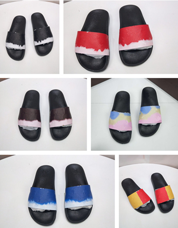 

2021 High quality womens slide sandals fashion Summer men flats slippers Indoor Shoes With Box Size EUR 35-45, Red