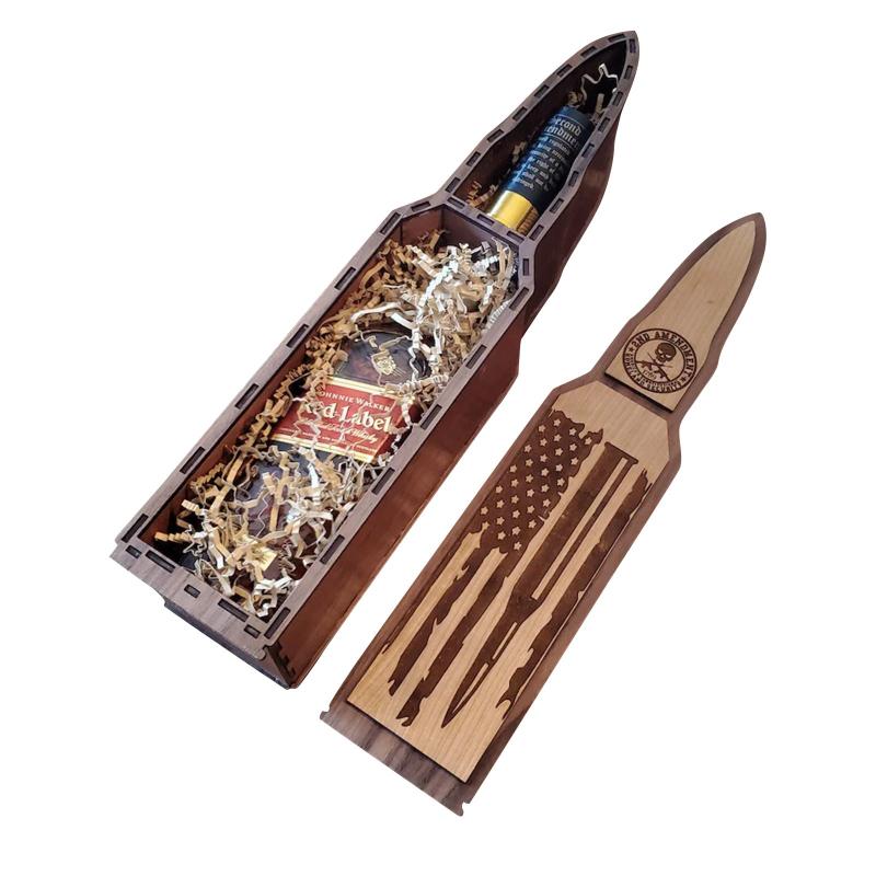 

Gift Wrap Wooden Wine Box Carved Amendment Assembly Liquor Holder Storage Man Kitchen Bar Accessories Tool Event Party