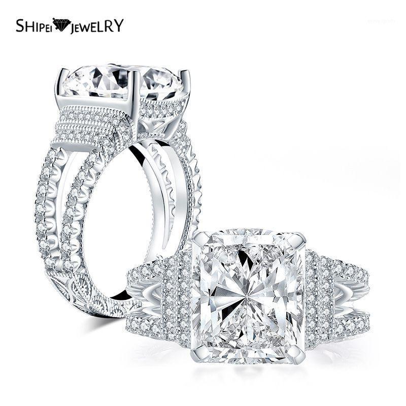 

Cluster Rings Shipei Classic 925 Sterling Silver Created Moissanite Diamonds Gemstone Wedding Engagement Fine Jewelry Luxury Ring For Women1