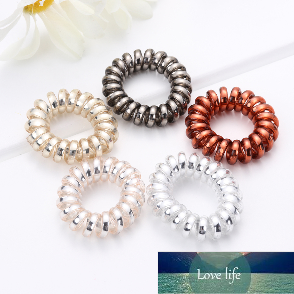 

2/5 Pcs Multicolor Elastic Hair Bands Spiral Shape Ponytail Hair Ties Gum Rubber Band Hair Rope Telephone Wire Accessories Factory price expert design Quality