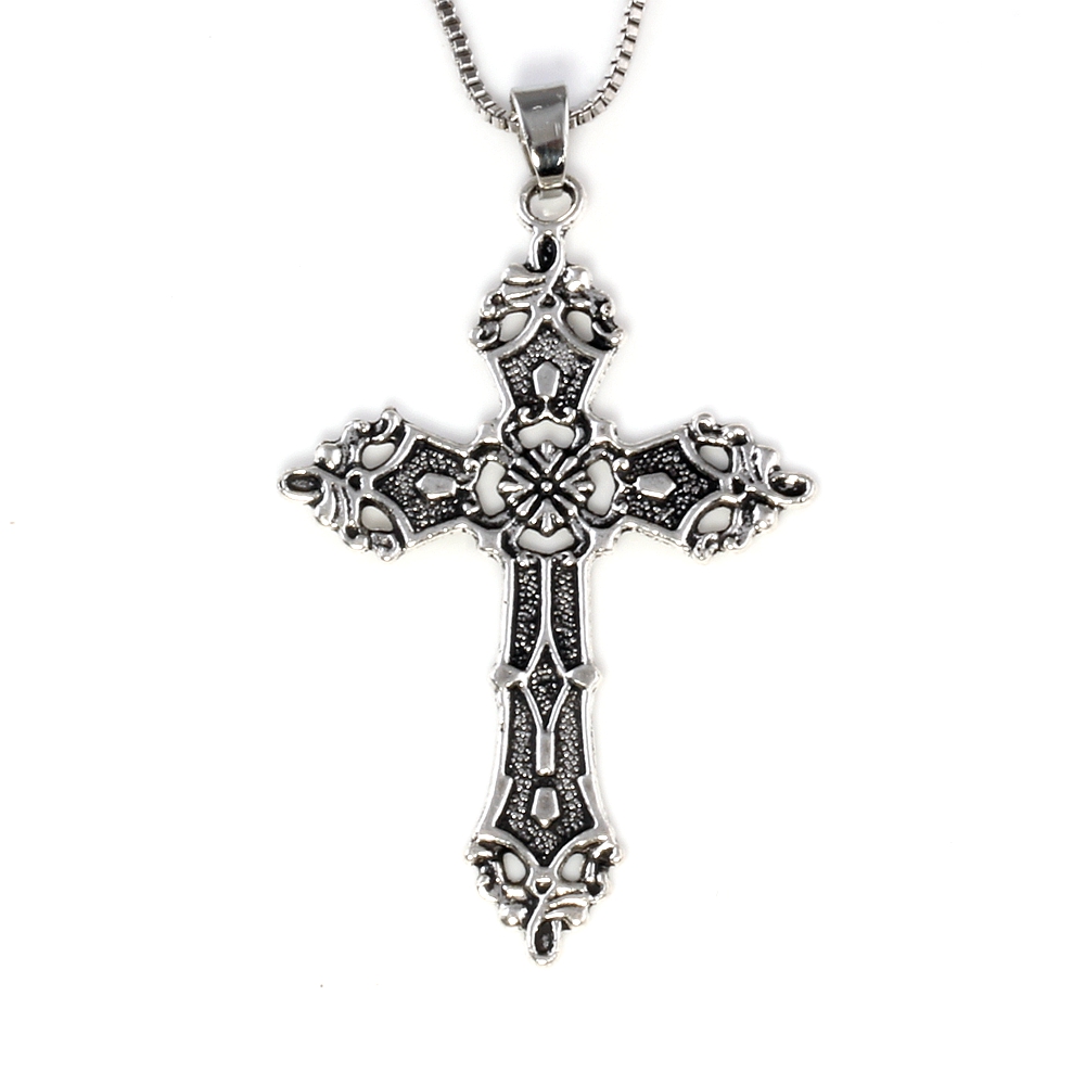 

20Pcs Vintage Cross Pendant Necklace Men Women Long Chain Gothic Jewelry Accessories