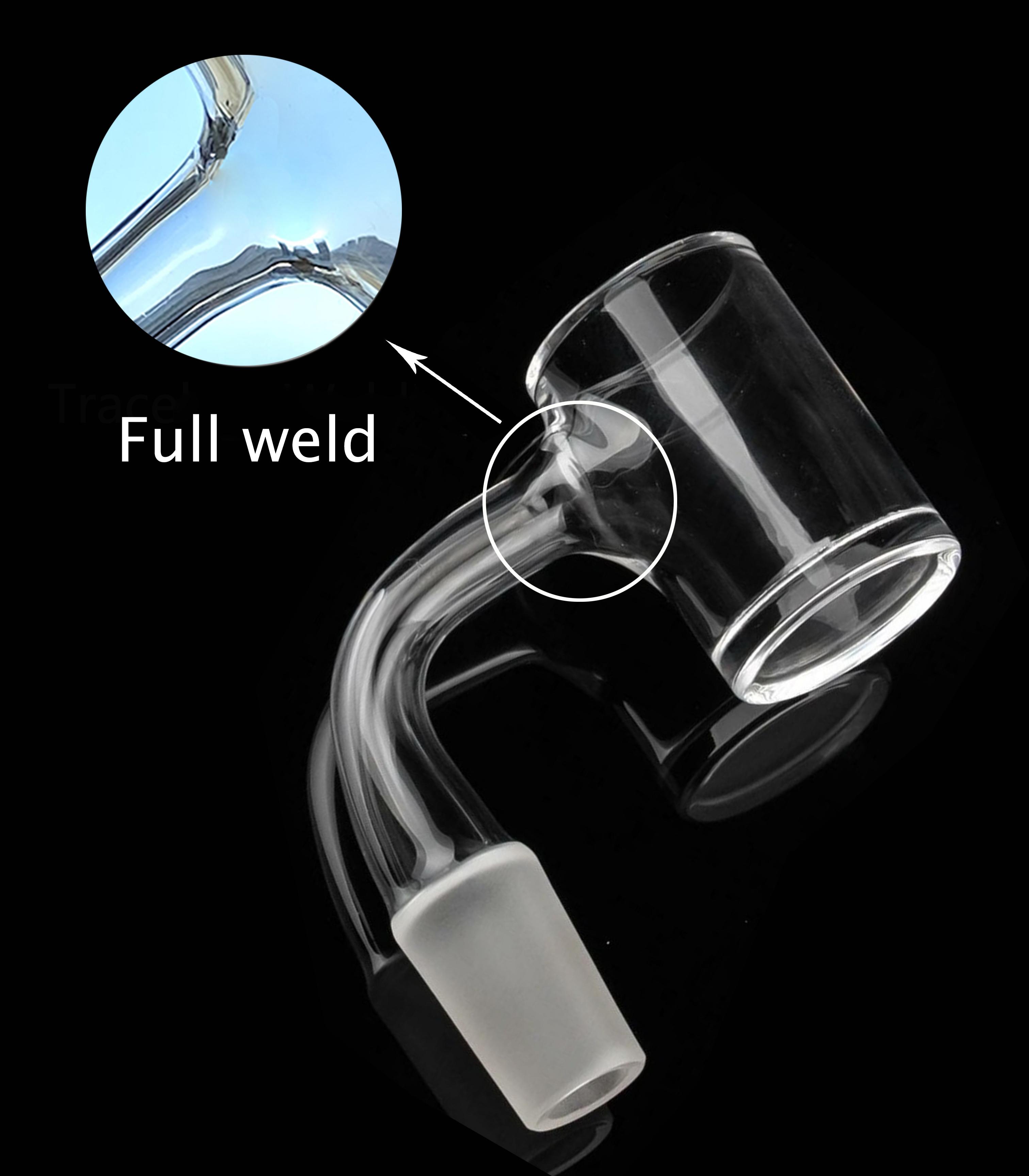 

OD20mm 25mm Fully Weld Clear Quartz Banger Nail 45Â° 90Â° Smoking Terp Slurper Flat Top 10mm 14mm Male Joint Bowl For Glass Bong
