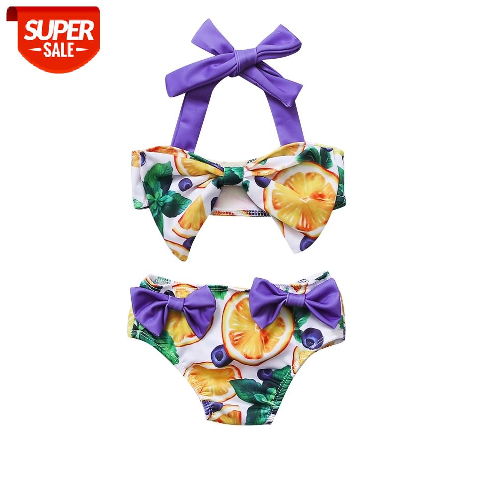 

Yiiciovy Two-Piece Baby Bathing Suits Lovely Pineapple Print Tie Up Halter Bikini Sets Swimming Beach Bowknot Bathing Suit 2021 #NJ3j, White;black