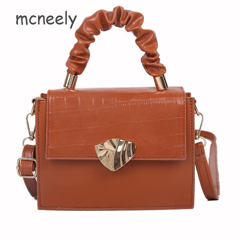 

New Fashion Women's Bag Korean Edition Solid Color Stone Grain Small Square Bag Magnetic Button Women's Shoulder, As picture