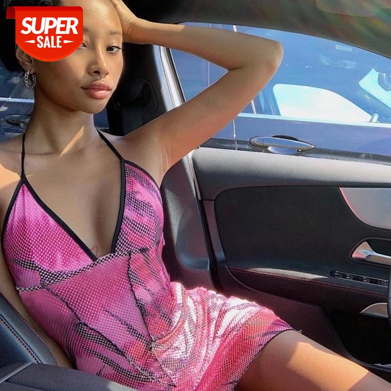 

Pink Bow sexy summer holiday Women mini dress off shoulder lace up Casual home clothing short beach club mini dress Mesh #SY2K, Black;gray