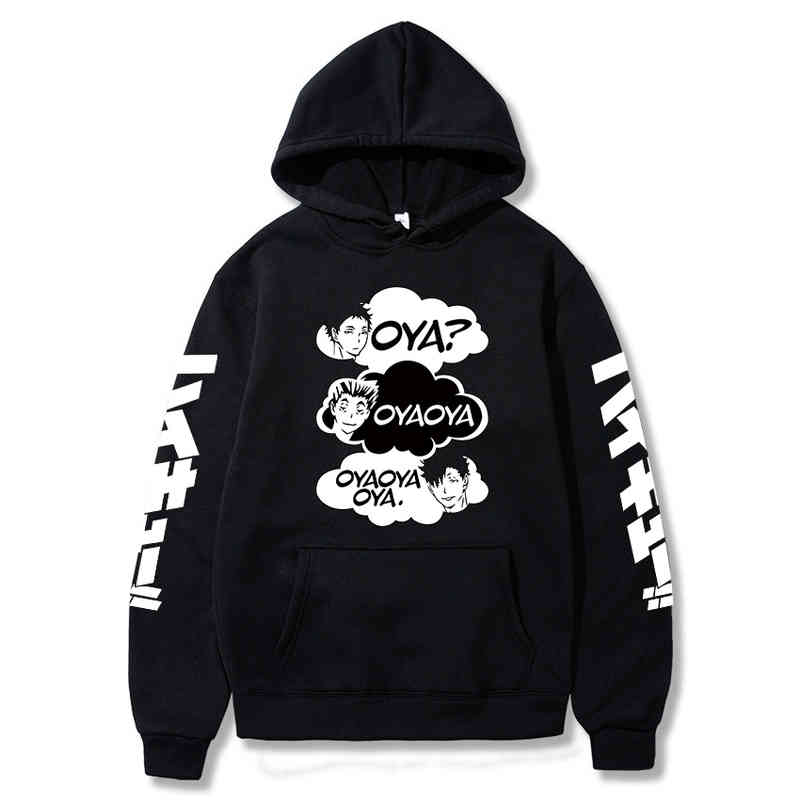 

Oya Haikyuu Hoodi Kuroo Anime Bokuto ga Shoyo Volleyball Streetwear Pullover Long Sve Hoodie, Black