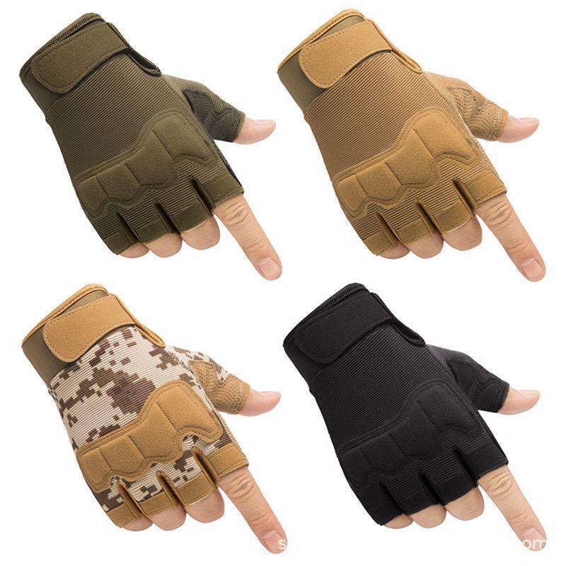 

Sports Gloves Tactical Military Army Shooting Fingerless Half-finger Anti-Slip Outdoor Hunting Bicycle, Black