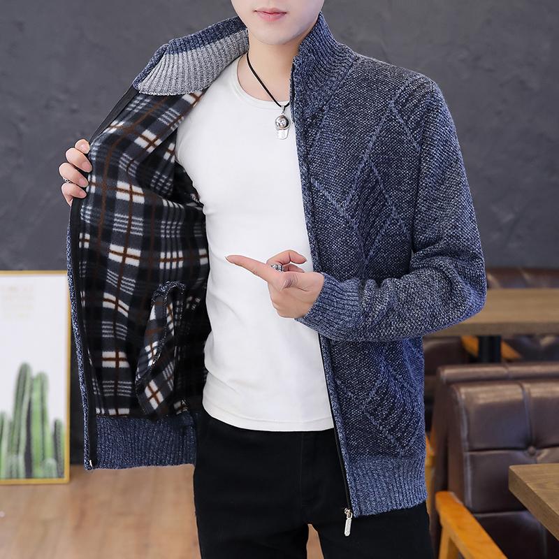 

Men's Sweaters Zipper Cardigan Sweater Men Fashion Korean Style Clothing Slim Mens Long Sleeve Knitted Cardigans Oversize, White;black