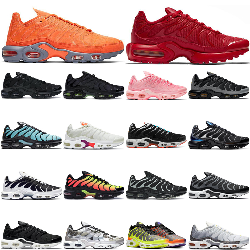 

new arrive men running shoes women tn yellow black wolf grey white volt voltage purple total orange sky blue scream green rainbow pink fade outdoor trainers, Beige 40-46