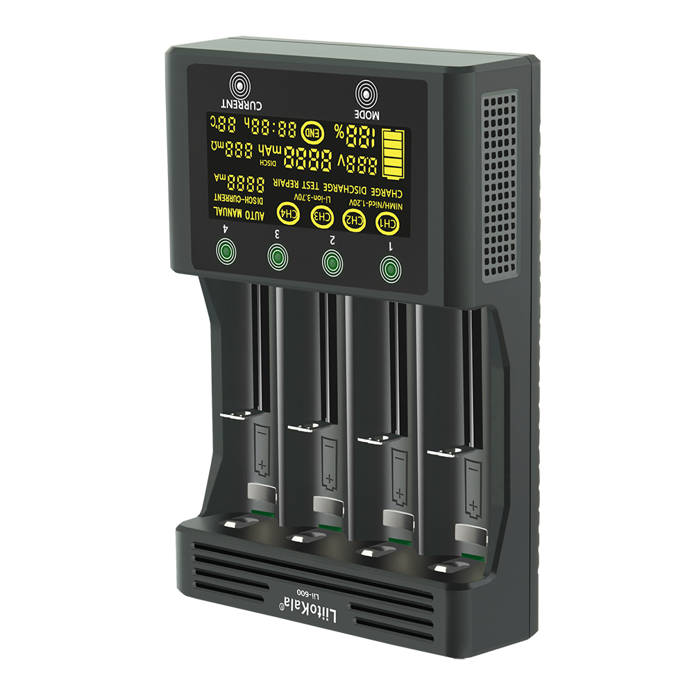 

LiitoKala lii-600 pack LCD 3.7V/1.2V AA/AAA 18650/26650/16340/14500/10440/18500 Battery Charger with screen+12V5A adapter