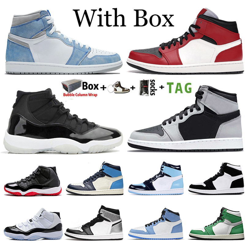 

2021 Jumpman 1 1s University Blue Hyper Royal Mens Basketball Shoes Lucky Green UNC Twist 11 11s 25th Anniversary Concord Women Sneakers Trainers Size 36-47, 34