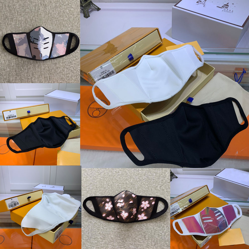 

24Style With BOX Unsiex PU Leather Dustproof Breathe Mask Fashion Brand Designer Letter Print Men Women Outdoor Sports Protective Durable Fa, Silver