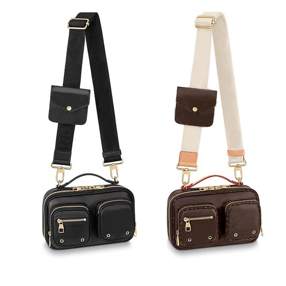 

UTILITY CROSSBODY Chest Camera Purse Trio Shoulder Messenger Bags Real Cowhide Lady Purses Multi Designer Handbags, Style 2