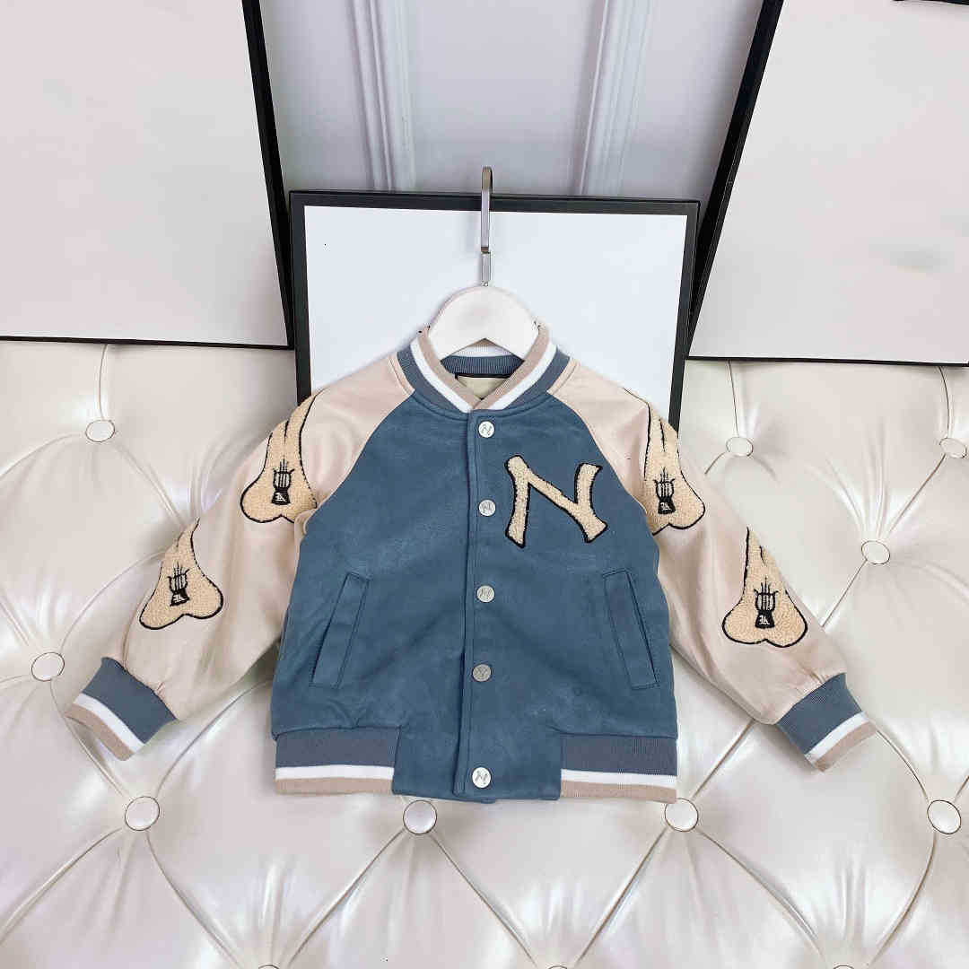 

kids baseball coat 2021 early autumn new thin fleece jacket High-density threaded collar coats fashionable outwear size -150, Khaki