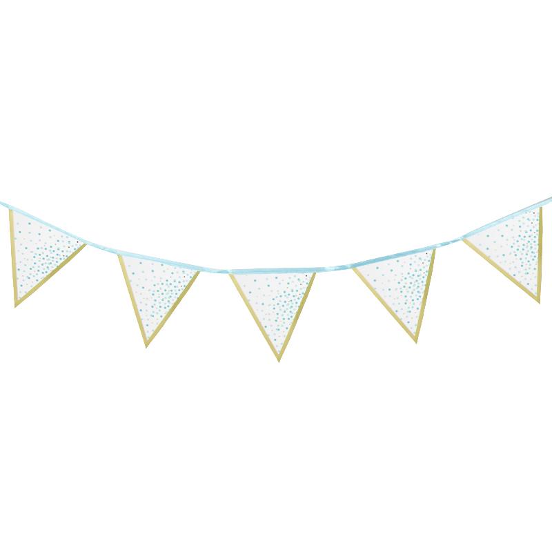 

Party Decoration 3.5M Baby Blue Disposable Dot Gold Foil Paper Banner Boys Birthday Wedding Holiday DIY Eco-Friendly