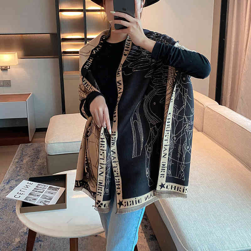 

70% OFF Design 2021 autumn imitation cashmere decorative air conditioning shawl versatile short beard tassel scarf women's warm thickened Bib