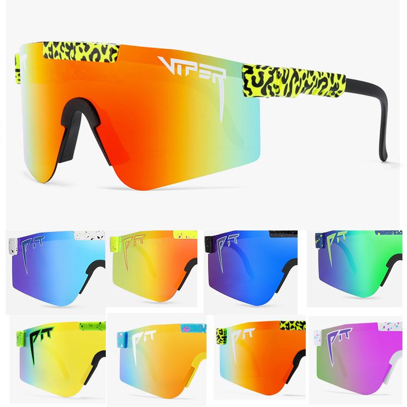 

luxury high quality oversized Sunglasses pit viper blue polarized mirrored RED lens tr90 frame uv400 protection Men Sport 2021, White;black
