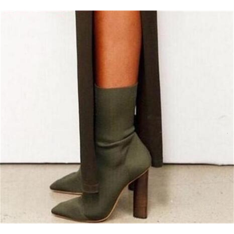 

boots fashion thin women dot toe ankle ladies leap women's autumn slice slides of wood 3nyk, Black