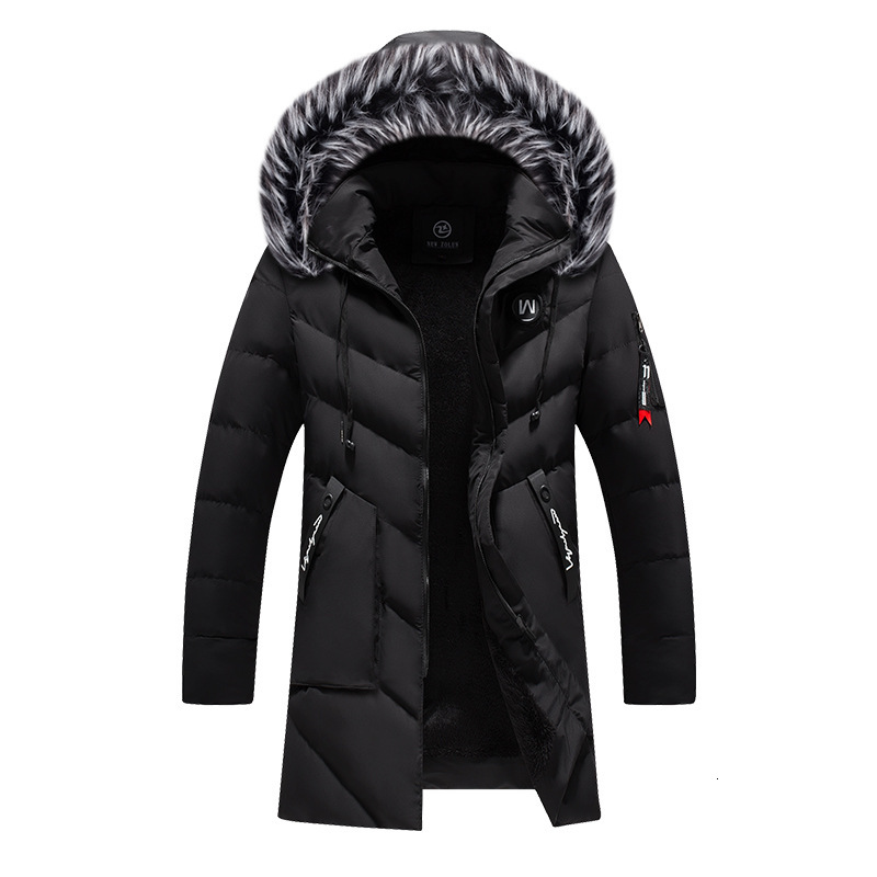 

2021 New Winter Jackets Men Fur Thick Cotton Multi-pocket Hooded Parkas Mens Casual Fashion Fleece Warm Coats Windbreaker Overcoat 24lc, Beige