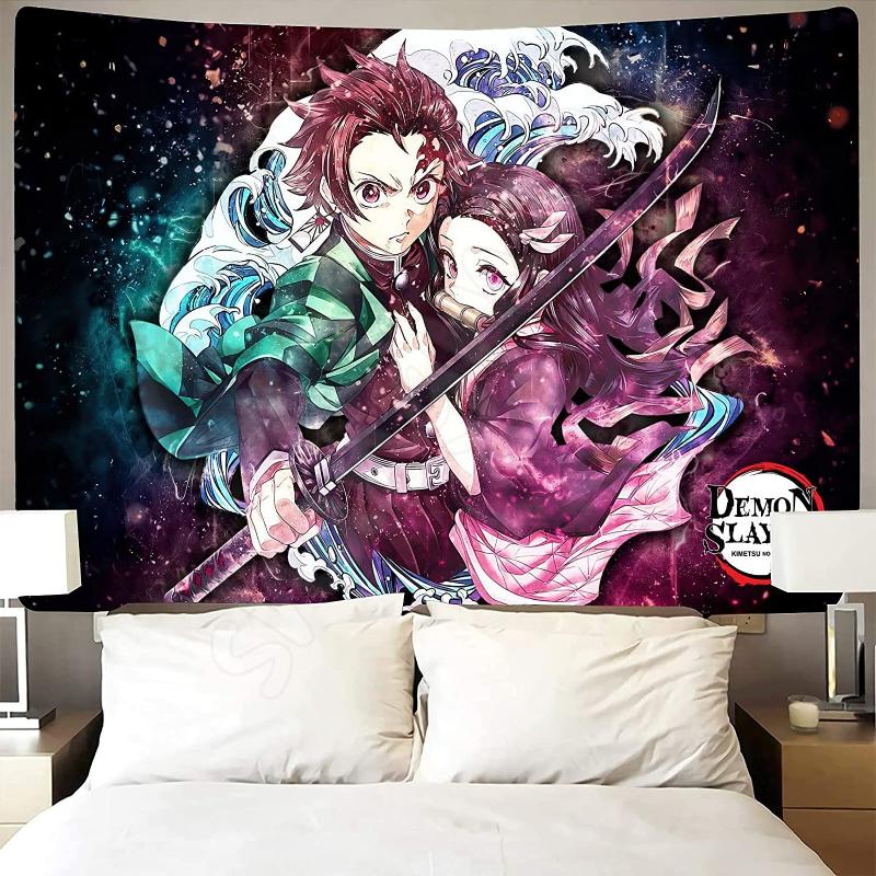

Tapestries Demon Slayer Poster Tapestry Anime Dormitory Cartoon Background Birthday Gift