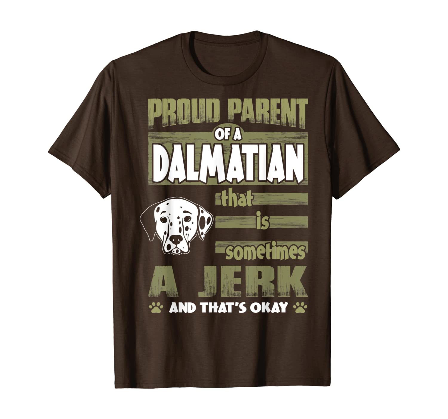 

proud parent of dalmatian sometimes jerk tshirt, White;black