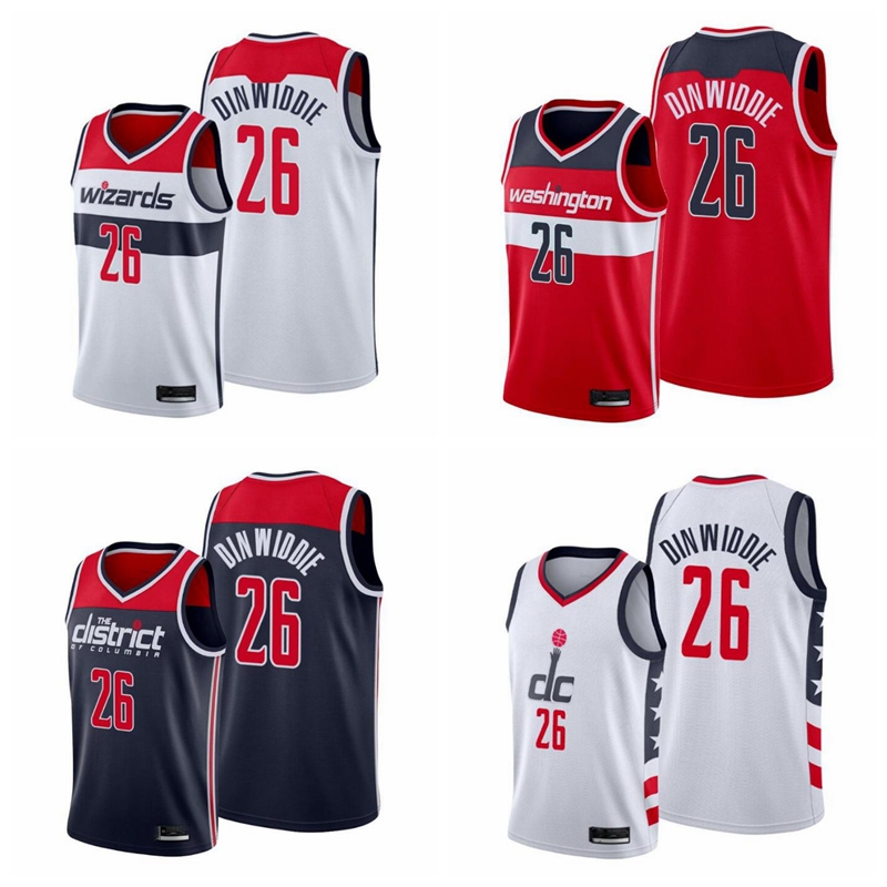 

basketball Jersey Men WashingtonWizards26 Spencer Dinwiddie custom jerseys