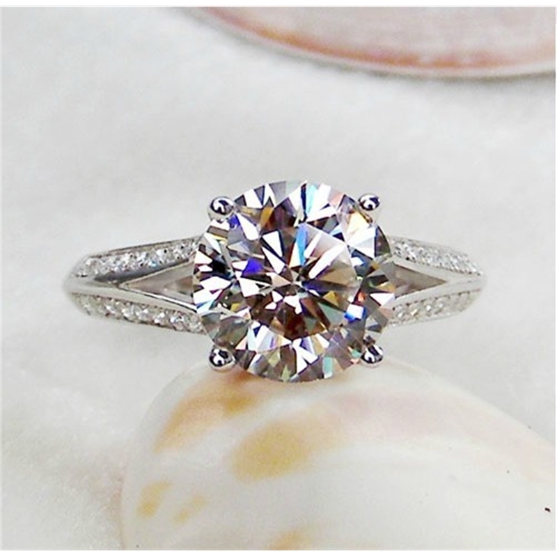 

3Ct Factory Brilliant Diamond Engagement Platinum 950 Jewelry Wedding Ring