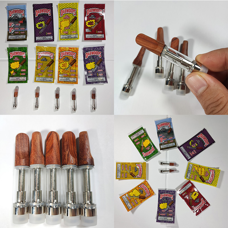 

Dabwoods Vape Cartridge Packaging Atomizers Disposable Vapes Pen 510 Ceramic Cartridges E Cigarettes Starter Kits 0.8ML 1.0ML Thick Oil Vaporizer Pens