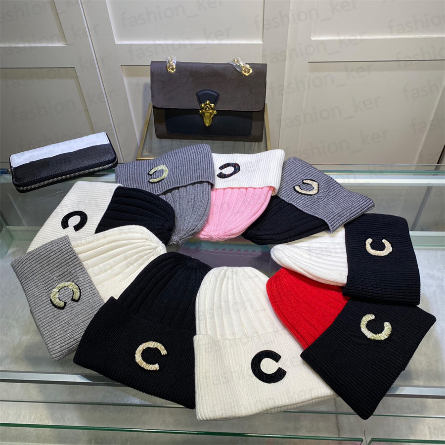 

Designer Beanie Skull Caps Warm Cold Proof Breathable Cap Soft Patchwork Hat Fashion Hats with 9 Colors Good Quality, C1