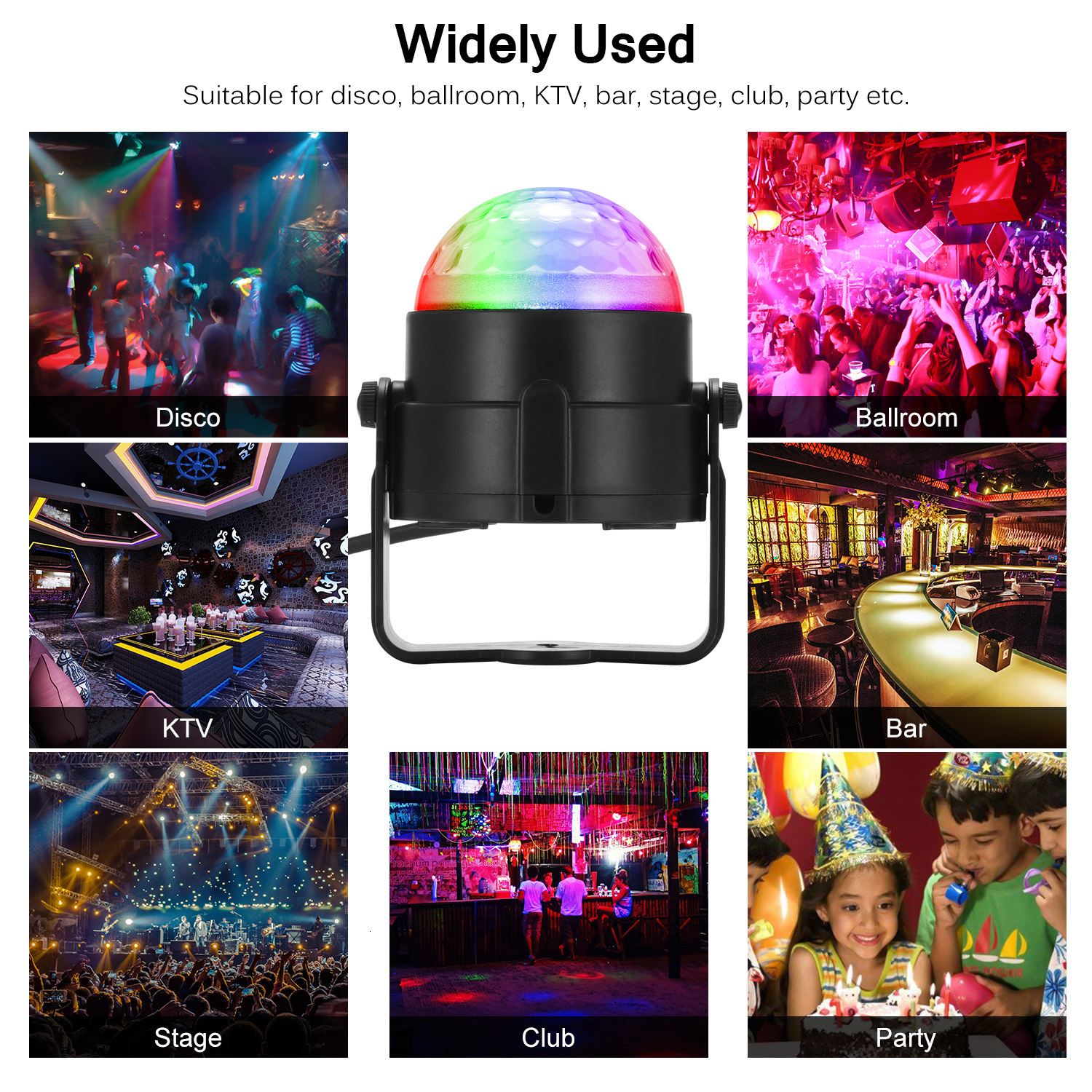 

2021 New 3w Rgb Led Do Palco Para a Casa Ktv Natal Casamento Mostrar Som Ativado Girando Bola De Discoteca Luzes Festa Luz P4ps